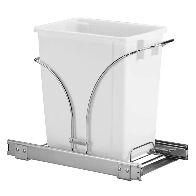 Glidez Pull Out Trash Can, 5-Gallon, Under-Cabinet Caddy with Smooth Glides, Hea