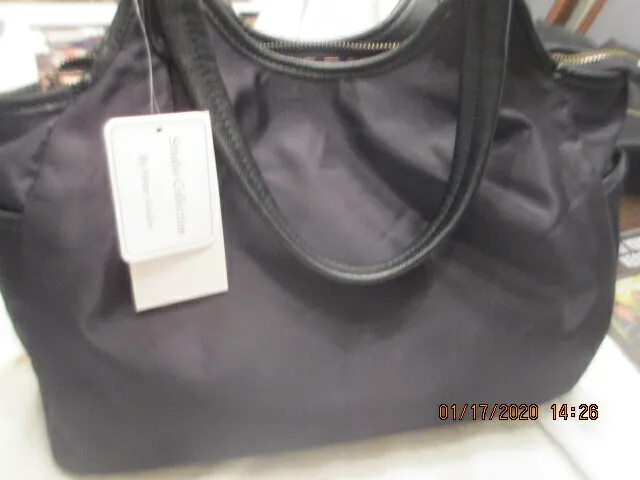 Brand New BLACK Ladies Nylon Hobo Bag Purse & Pouch Straw Studios Collection