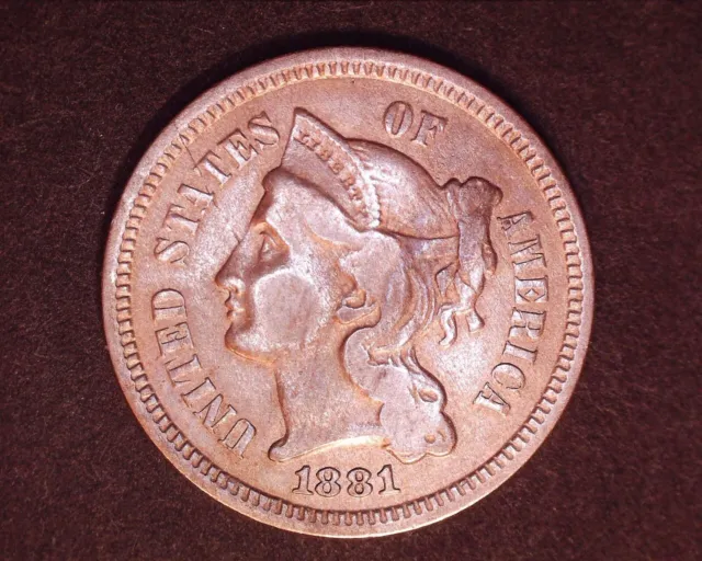 1881 Three Cent Nickel    Vf   809-2