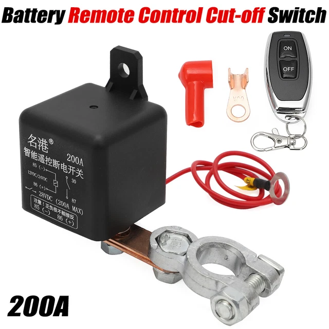 24V 200A BATTERY Disconnect Kill Switch Relay Integrated Wireless