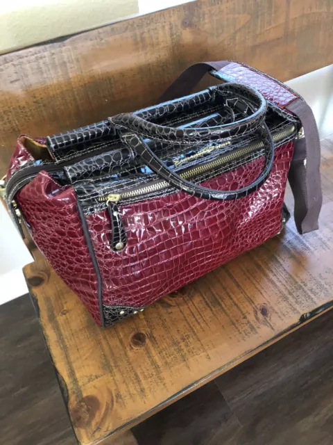 Samantha Brown Carry On Maroon Weekender Croc Embossed