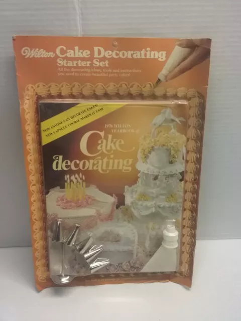 Vtg 1975 Wilton Cake Decorating Starter Set With Book 192 Pages Nos