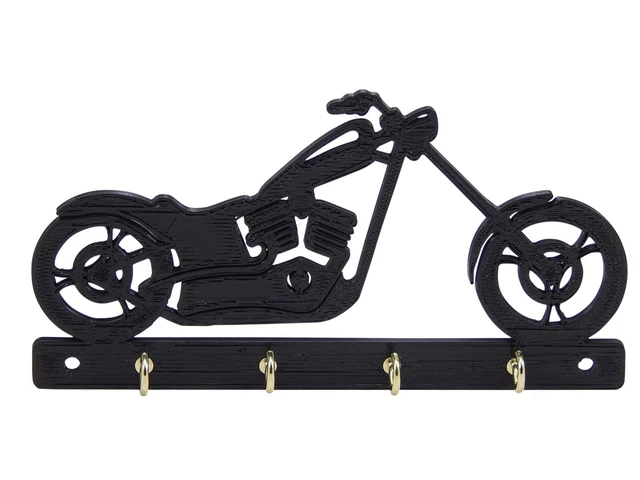 Chopper Motorcycle Hog Key Rack Hook Hanger Holder Entryway Organizer for Wall