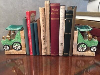 Vintage Criterion Product Japan Ceramic Buggy Carriage Bookends