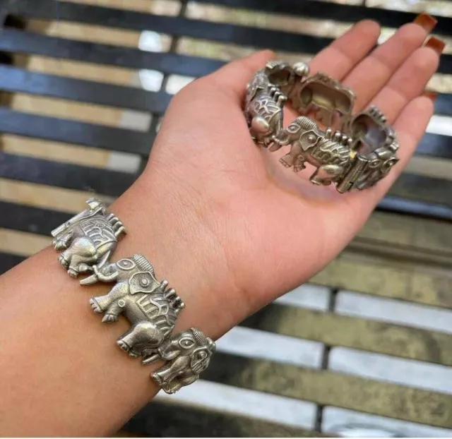 Elefante diseño Kada/pulsera plata alemana pulsera imitación plata Kada