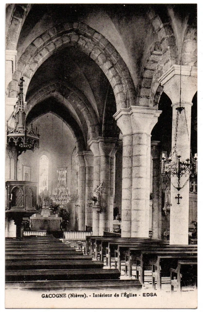 CPA 58 - GACOGNE (Nièvre) - Intérieur de l'Eglise - Edsa