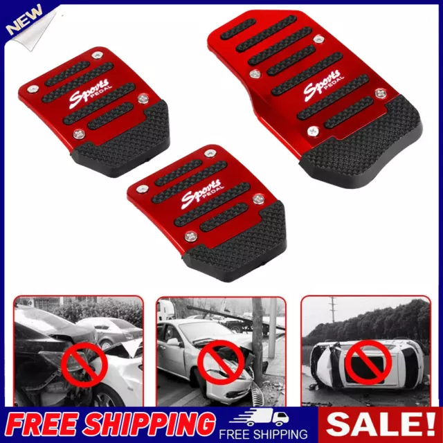 Nonslip Car Gas Manual Brake Foot Clutch Pedal Pad Cover Kit For VW Ford Skoda