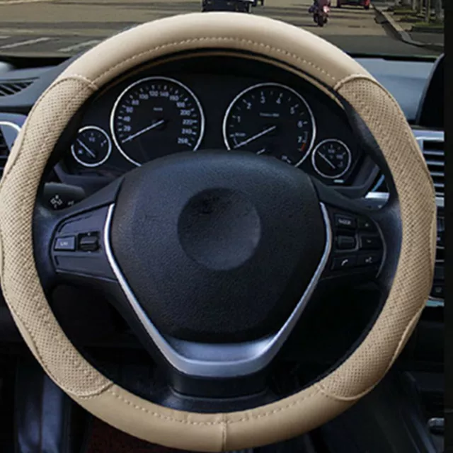 15in 38cm Embossed Steering Wheel Cover Protector Decoration For Car SUV Truck