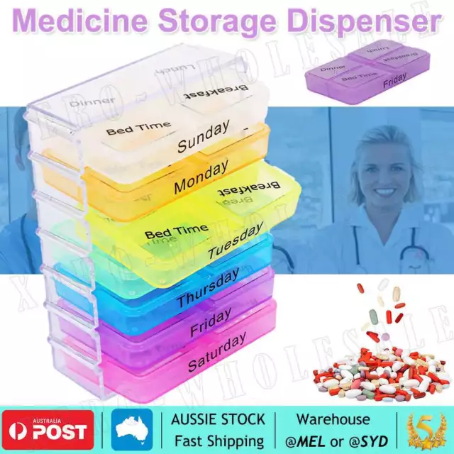 7-Day Pill Box Dispenser Medicine AM/PM Medication Organiser Weekly Case 28 Slot