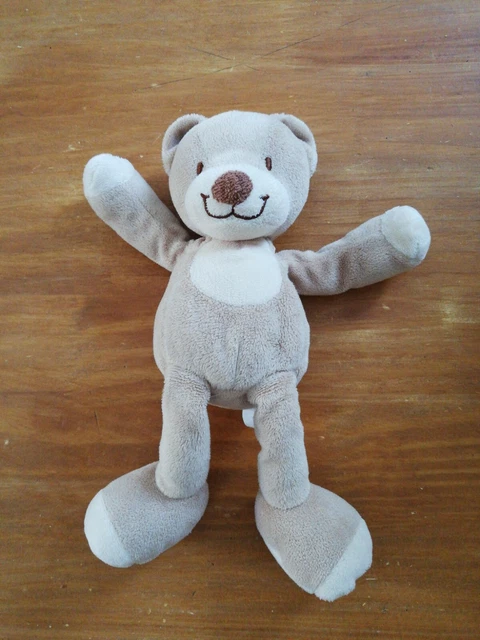Doudou Peluche Nicotoy Simba Ours Marron Beige ecru nez marron
