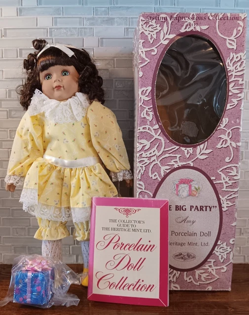 AMY 14" Porcelain Doll Ready for THE BIG PARTY with Gift - Heritage Mint Ltd NEW