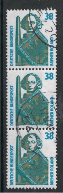 Bund MiNr. 1400 RM 3er-Streifen o. ZäNr. gestempelt (RO1438a)