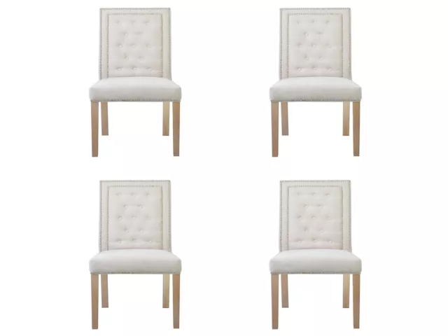 Set Group Chesterfield Upholstery 4x Chairs Modern Furniture Six Pieces Chairs