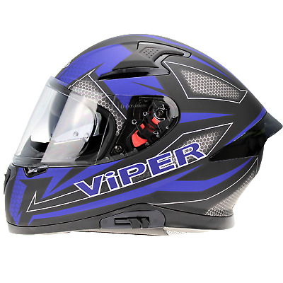 VIPER V95 Motorbike Motorcycle Full Face Racing Sports Helmet DVS Pinlock ECE AC