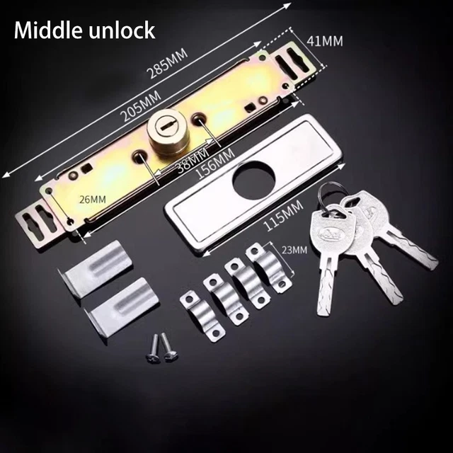 Serrure à Volet Roulant Avec Clés Croisées - Finition Or - Pour Porte De Garage | Neuf Sous Emballage Uxcell