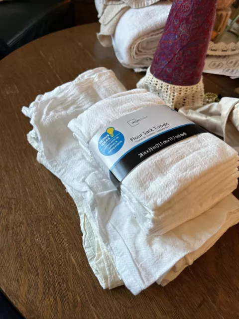 Mainstays 20 Pack, Flour Sack Kitchen Towel Set, White 