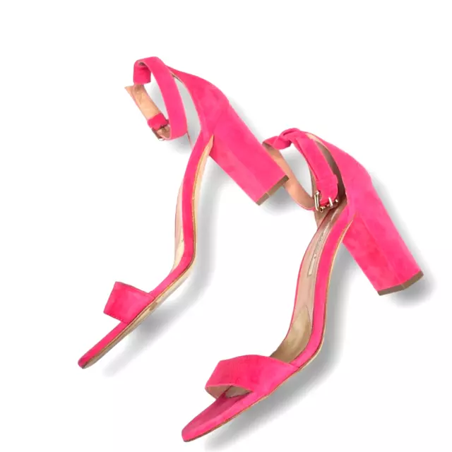 BRIAN ATWOOD Margo Sandal Women's 41 Pink Suede Block Heel sandals ankle strap