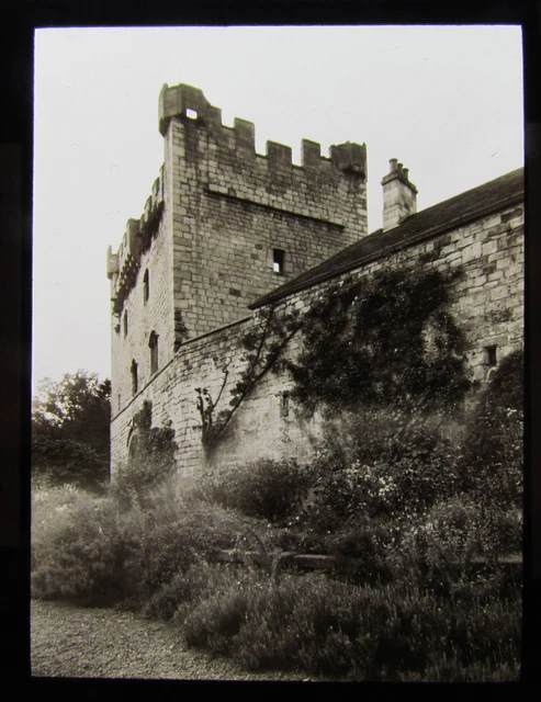 Glass Magic Lantern Slide BYWELL CASTLE C1910 NORTHUMBERLAND