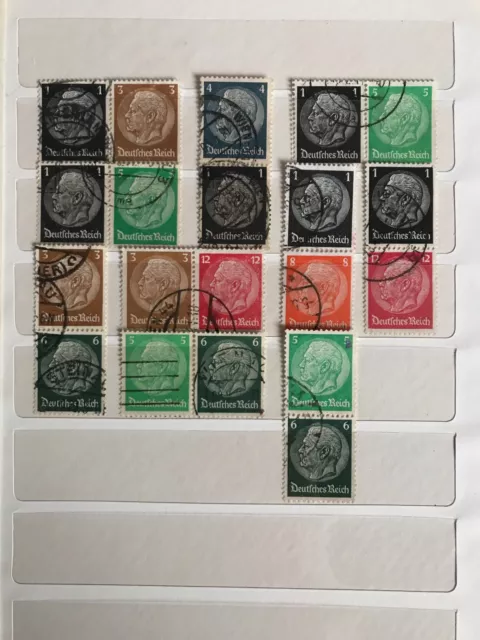 Briefmarken Drittes Reich 1933, Paul von Hindenburg, gestempelt