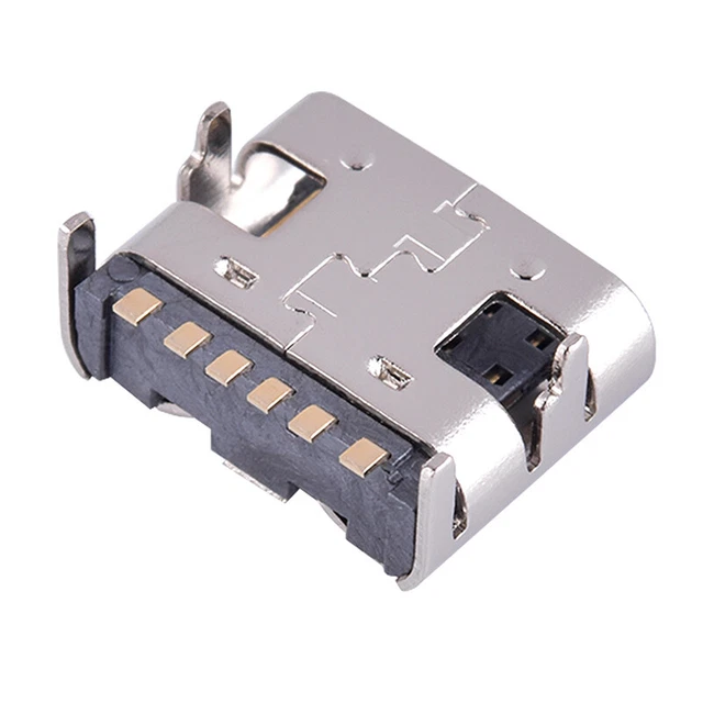 10pcs Type C 6 Pin USB SMT Socket Connector  3.1 Type-C Female Placement SMD  ba