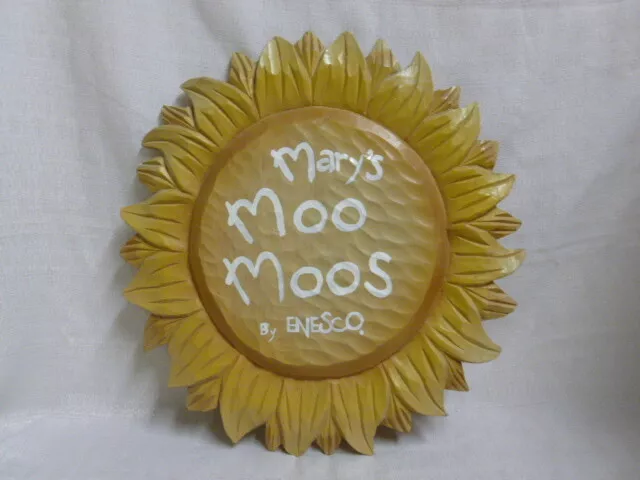 Marys Moo Moos Wall Hanging Sunflower Dealer Hand Painted Display Enesco