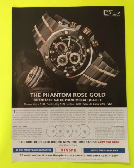 Daniel Steiger The Phantom Rose Gold Watch Print Ad  FRAME IT! Nice watch