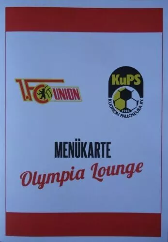 Menükarte UEFA Europa Conference League 2021/22 FC Union Berlin - Kuopion PS