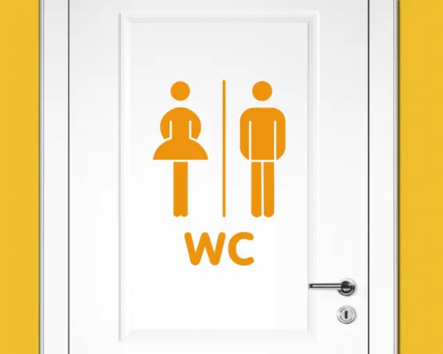 Samunshi WC Tür Schild Türaufkleber Wandtattoo  25 Farben 6 Größen Aufkleber Tür