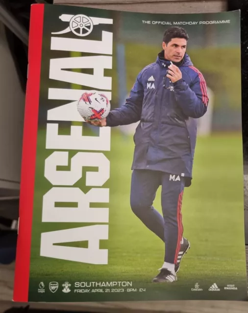 Arsenal vs Southampton Premier League Official Matchday Programme 21/04/23