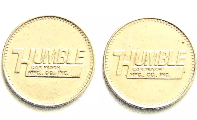 Humble Car Wash Token Lot Of 2 Non Refundable No Cash Value .9375"