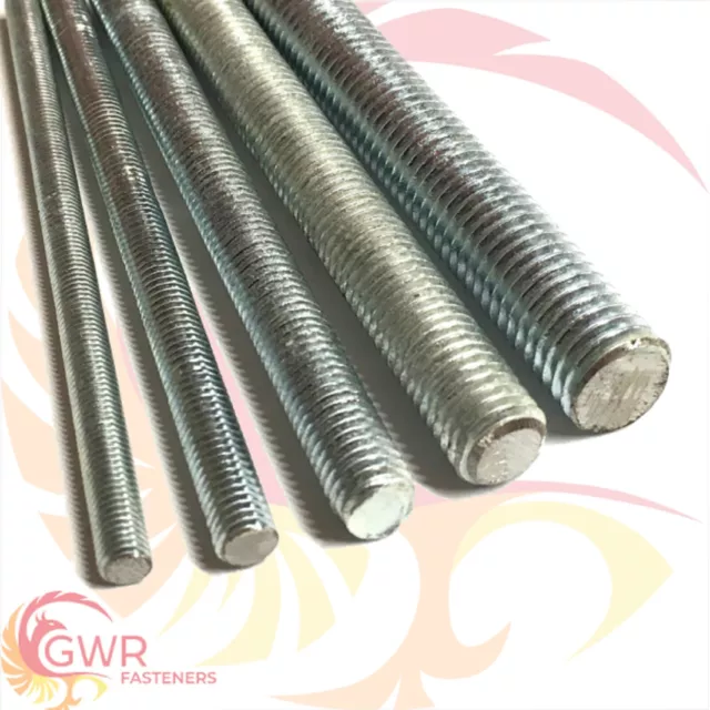 M20 / 20mm Threaded Bar 8.8 High Tensile Zinc Plated - Rod Studding Studs Thread