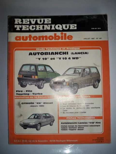 AUTOBIANCHI (LANCIA) Y10 - Revue Technique Automobile (CITROËN BX Diesel) RTA