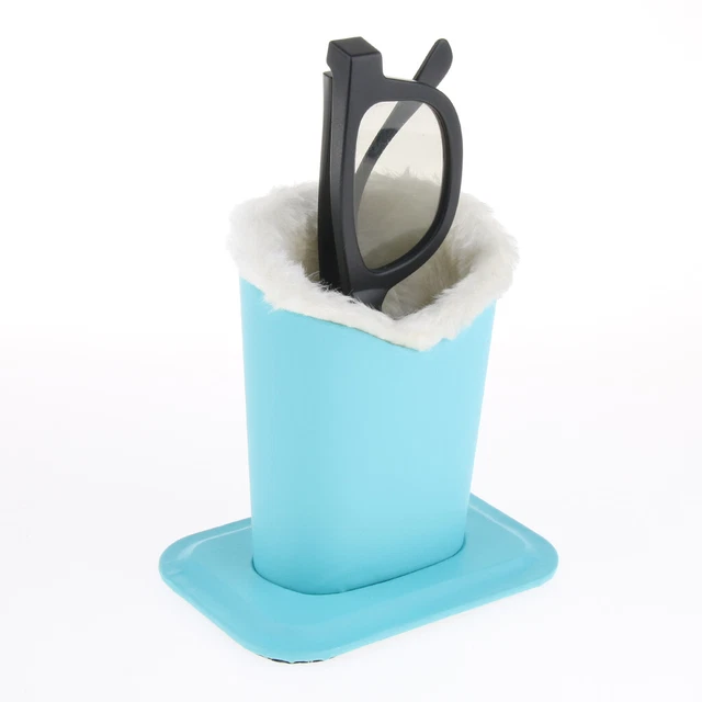 ANTI SCRATCH PLUSH Lined Eyeglass Holder Glasses Stand Case For Desk