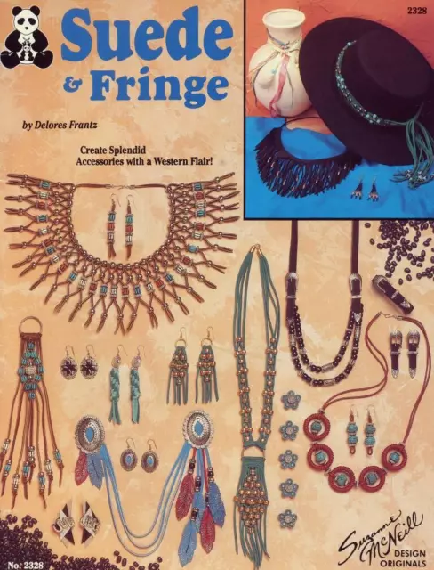 Design Originals Suede & Fringe With Western Flair & Beads 30 Designs Vtg