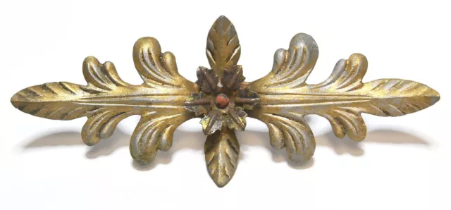 Vintage Metal Wall Mount Curtain Tie Back With Flower / Leaf Design