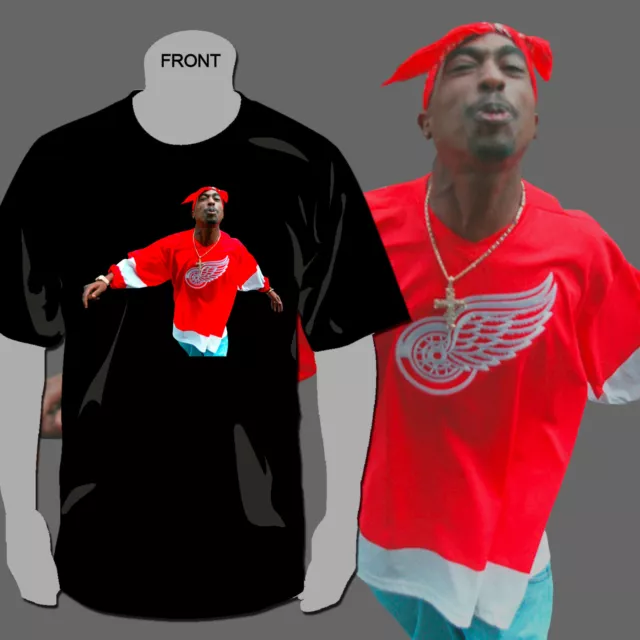 2PAC TUPAC SHAKUR Red Wings T Shirt Rap Hip Hop Full Color Glitter Print 25.99 PicClick