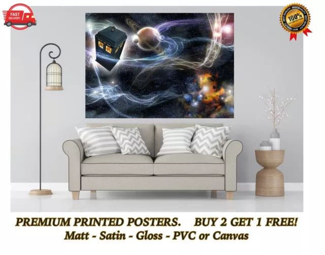 Doctor Who Tardis Space Stars Grande Poster Stampa Arte Regalo A0 A1 A2 A3 A4 Maxi