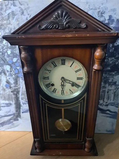 vintage wall clock used retro (chestnut effect)