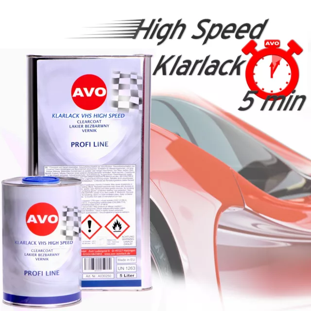 Speed Klarlack + Härter 2K VHS 7,5 Liter Set Hochglanz smart repair AVO A030750