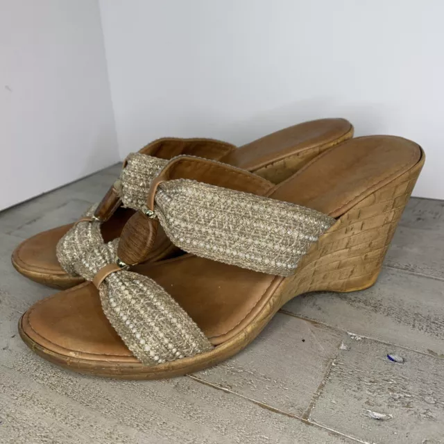 VTG 1970S 80”S Platform Wedge Sandals Shoes Tan Leather Women 9 Made In ...