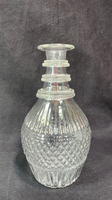 Early American Antique glass bottle EAPG -Mold Blown Decanter Broken Pontil Early American Antique glass bottle EAPG -Mold Blown Decanter Broken Pontil