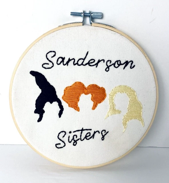 Halloween SANDERSON SISTERS Hocus Pocus Bordado Decoración Aro Marco Agujas Elaboración