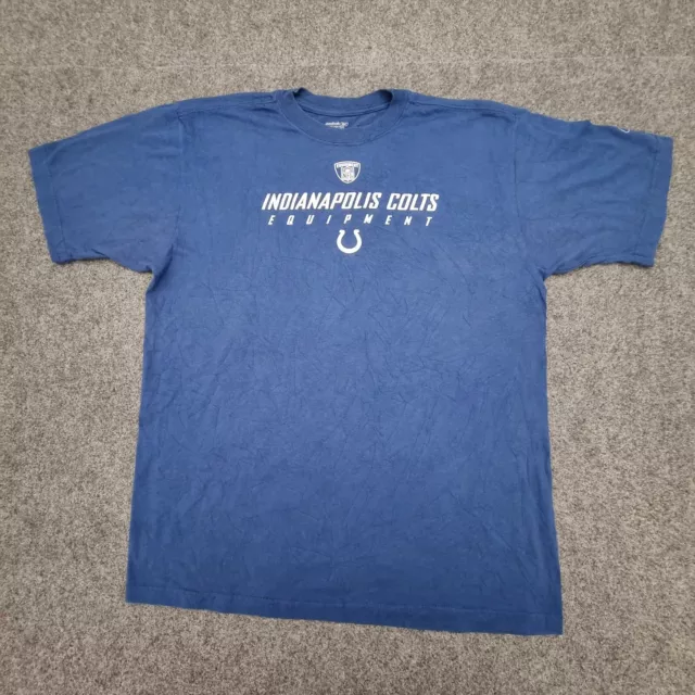 Indianapolis Colts Shirt Mens MEDIUM blue NFL reebok short sleeve t-shirt Size M