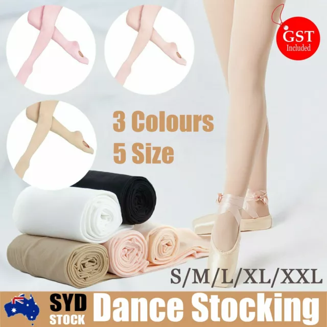 Convertible Tights Dance Stockings Ballet Pantyhose Size Children & Adult Colors