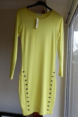 BNWT River Island Giallo Brillante Bodycon Mini Dress Size 8 RRP £ 28