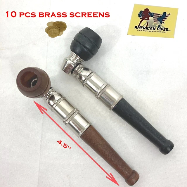 Pipe Tobacco Pack Of 2 Metal Detachable Smoking Pipes With Caps – 4.3 Inch Hand Pipes With Screens & Tool Pipe Cleaner - Foto 9