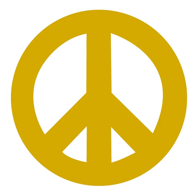 Air Cooled VW Magnetic Peace Sign Yellow 7.75 inch Diameter