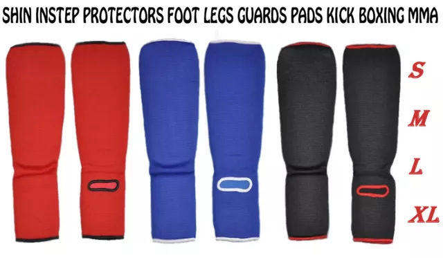 GLADIATOR Shin Instep Protectors Foot legs Guards Pads kick Boxing MMA Muay Thai