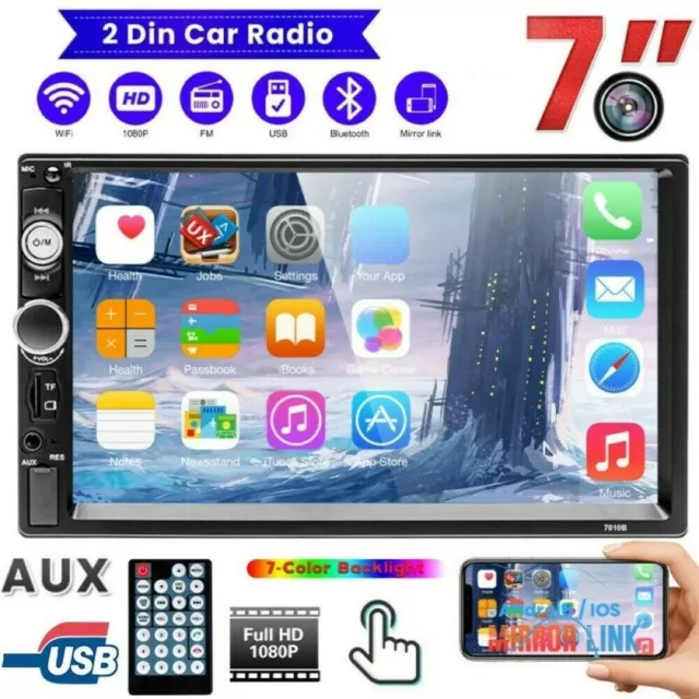 2DIN 7" Doppel Autoradio Bluetooth Stereo FM USB TF AUX IOS / Android MP5 Player