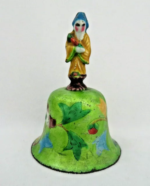 Antique Qing Chinese Enamel Bell ~ Taoist Immortal Figure